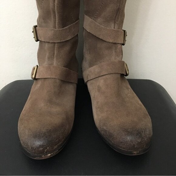 UGG Beige Suede Buckle Cydnee Riding Boots - Picture 5 of 12